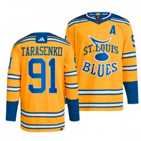 St. Louis Blues Vladimir Tarasenko 91 Adidas 2022-23 Reverse Retro 2.0 Gelb Trikot Authentic - Herren